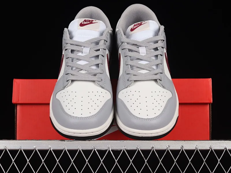 All categories Nk SB Dunk series Nk SB Dunk Low low-top sneakers Nk Dunk Low "Grey White" gray burgundy low-top retro sports and leisure sneakers DD1503-122